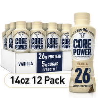 Core Power Vanilla Protein Shake Bottles - 168 Fluid Ounce