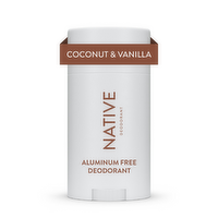 Native Deodorant, Coconut & Vanilla, Aluminum Free, For Women And Men - 2.65 Ounce