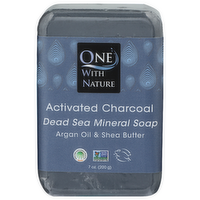 One With Nature Activated Charcoal Dead Sea Mineral Soap - 7 Ounce