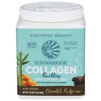 SUNWARRIOR Chocolate Powder Collagen Builder Fudge - 17.6 Ounce
