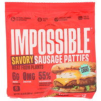 Impossible Foods INC. Sausage Patties Made From Plants, Savory, Frozen, Fully Cooked, 8 Patties - 1.6 Ounce - 8 Count