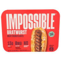 IMPOSSIBLE Bratwurst Sausage Made From Plants, 4 Links - 3.375 Ounce - 4 Count