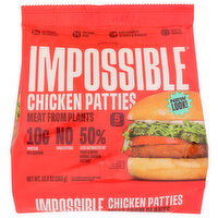 Impossible Foods Chicken Patties Made From Plants, Frozen, Fully Cooked, 5 Patties - 2.7 Ounce - 5 Count