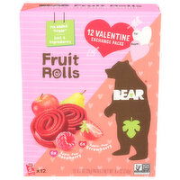 Bear Strawberry & Raspberry Fruit Rolls Valentines Packs 12 X - 0.7 Ounce - 12 Count