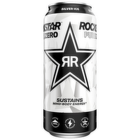 Rockstar Pure Zero Sugar Free Energy Drink Silver Ice - 16 Fluid Ounce