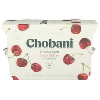 Chobani Black Cherry Non-Fat Greek Yogurt On The Bottom 4-Pack - 5.3 Ounce - 4 Count
