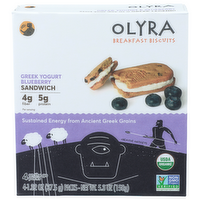 Olyra Greek Yogurt Blueberry Sandwich Breakfast Biscuits - 1.325 Ounce - 4 Count