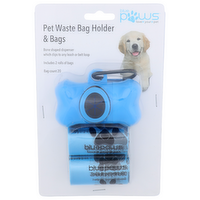 Blue Paws Pet Waste Bag Holder & Bags - 20 Count