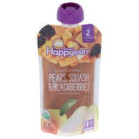 Happy Baby Stage 2 Clearly Crafted Pears & Pears, Squash And Blackberries - 4 Ounce