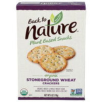 Back To Nature Stoneground Wheat Organic Crackers, Non-Gmo Project Verified, Kosher - 6 Ounce