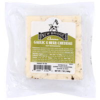 New Bridge Cheese, Garlic & Herb Cheddar - 7 Ounce