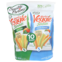 SENSIBLE PORTIONS Sea Salt & Zesty Ranch Garden Veggie Straws 10-Count Multipack - 0.75 Ounce - 10 Count