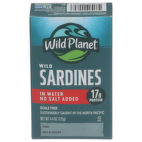 Wild Planet No Salt Added Wild Sardines in Water - 4.4 Ounce