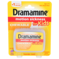 Dramamine Grape Flavor Chewable Motion Sickness For Kids - 8 Count