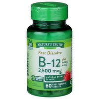 Nature's Truth Vitamins Berry Fast Dissolve B-12 2,500 Mcg - 60 Count