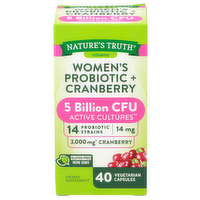 Nature's Truth Vitamins Women's Probiotic + Cranberry - 40 Count