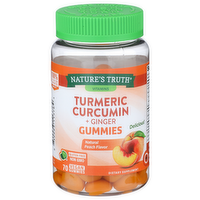 Nature's Truth Vitamins Natural Peach Flavor Turmeric Curcumin + Ginger Gummies - 70 Count