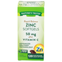 Nature's Truth Vitamins Zinc Softgels Plus Vitamin c - 120 Count