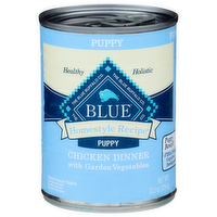 Blue Chicken Dinner With Garden Vegetables Homestyle Recipe Natural Food For Puppies - 12.5 Ounce