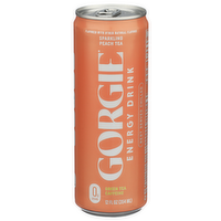 GORGIE Peach Tea Sparkling Energy Drink - 12 Fluid Ounce