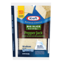 Kraft Big Slice Pepper Jack Medium Cheese Slices - 8 Ounce