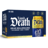 Liquid Death Lemonade Death Dead Billionaire Black Tea - 12 Fluid Ounce - 6 Count