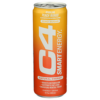 C4 Peach Mango Carbonated Smart Energy Sparkling - 12 Fluid Ounce