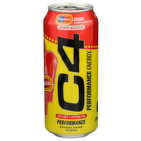 C4 Cherry Popsicle Carbonated Performance Energy X - 16 Fluid Ounce