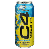 C4 Blue Raspberry Jolly Rancher Carbonated Performance Energy - 16 Fluid Ounce