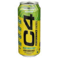 C4 Sour Gummy Splash Carbonated Performance Energy - 16 Fluid Ounce