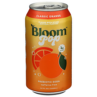 Bloom Pop Classic Orange Prebiotic Soda - 12 Fluid Ounce
