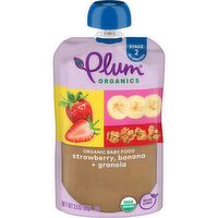 Plum Organics Strawberry, Banana + Granloa Stage 2 Organic Baby Food + Granola Pouch - 3.5 Ounce
