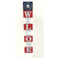 Summer Red White & Blue Welcome Porch Sign - 1 Each