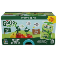 GoGo Squeez Apple Sauce, Family Size - 3.2 Ounce - 20 Count