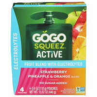 Gogo Squeez Active Electrolyes Strawberry Pineapple Orange - 3.9 Ounce - 4 Count