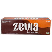 ZEVIA Zero Sugar Ginger Root Beer Soda - 12 Fluid Ounce - 12 Count