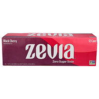 ZEVIA Zero Sugar Black Cherry Soda - 12 Fluid Ounce - 12 Count