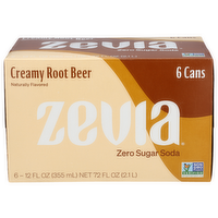 ZEVIA Creamy Root Beer Soda - 12 Fluid Ounce - 6 Count