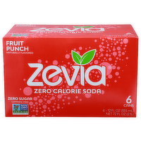 Zevia Fruit Punch Zero Calorie Soda - 12 Fluid Ounce - 6 Count