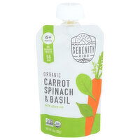 Serenity Kids Carrot Puree Pouch, Organic Carrots With Spinach, Basil And Olive Oil - 3.5 Ounce