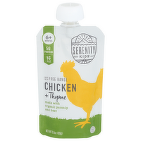 SERENITY KIDS Chicken Puree Pouch, Free Range & Thyme - 3.5 Ounce