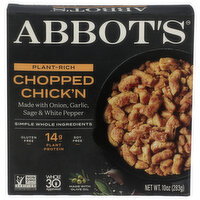 ABBOT's Butcher Chicken Chopped Plant-Rich Chick'n - 10 Ounce