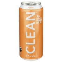 Clean Cause Peach Sparkling Yerba Mate - 16 Fluid Ounce