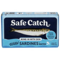 Safe Catch Wild Sardines In Water, Bone-In With Skin - 4.4 Ounce