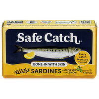 Safe Catch Wild Sardines In Olive Oil With Lemon, Bone-In Skin - 4.4 Ounce