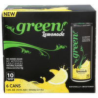 Green Lemonade With Real Fruit Juice, Naturally Sweetened, No Extra Sugar, Preservatives, Artificial Sweeteners - 12 Fluid Ounce - 6 Count