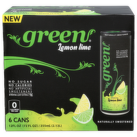 Green Lemon Lime Soft Drink, Naturally Sweetened, No Calories, Sugar, Preservatives, Artificial Sweeteners - 12 Fluid Ounce - 6 Count