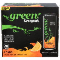 Green Orangeade With Real Fruit Juice, Naturally Sweetened, No Extra Sugar, Preservatives, Artificial Sweeteners - 12 Fluid Ounce - 6 Count