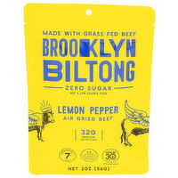 Brooklyn Biltong Grassfed Meat Snacks Lemon Pepper Thin Sliced Air-Dried Beef Jerky - 2 Ounce