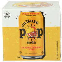 Culture Pop Soda Probiotic Orange Mango - 12 Fluid Ounce - 4 Count
